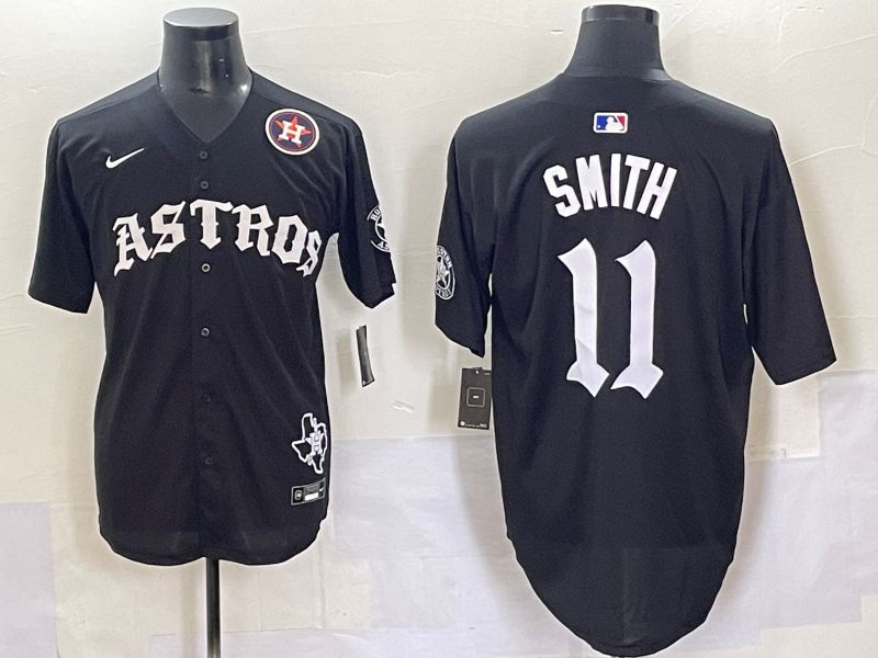 Men 2025 Houston Astros #11 Smith Black Seven generations Joint Name Nike MLB Jersey style 70411